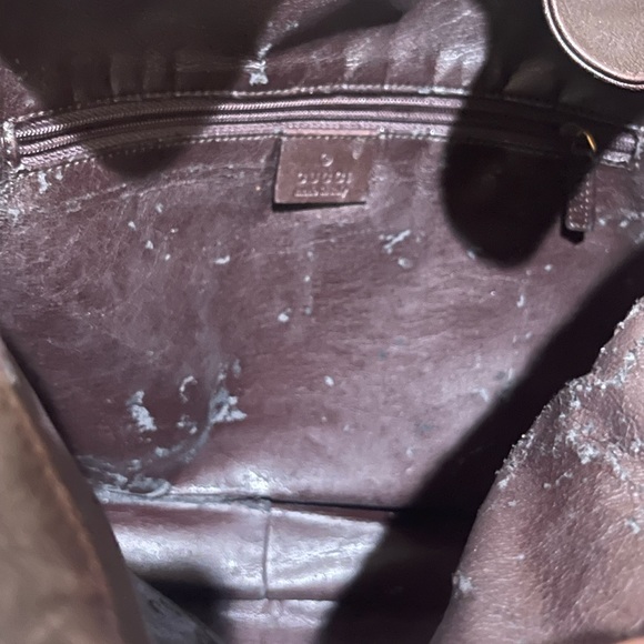 Vintage Gucci Leather Bamboo Top Handle Xl Crossbody Bag - Picture 9 of 16